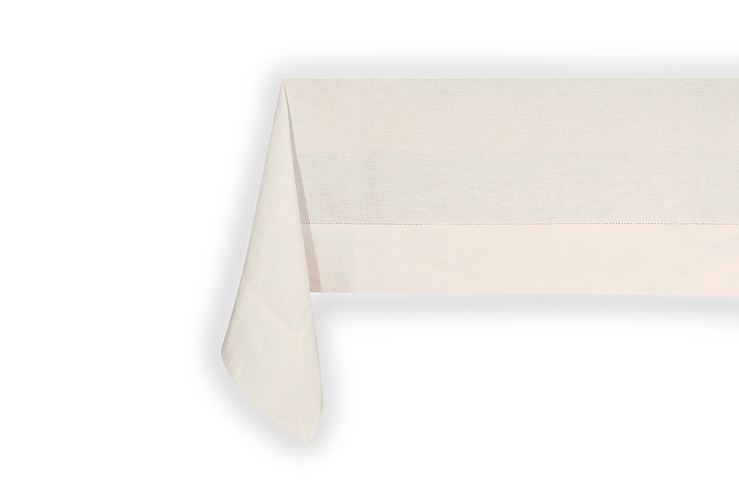 Beige linen tablecloth with Ajour hem