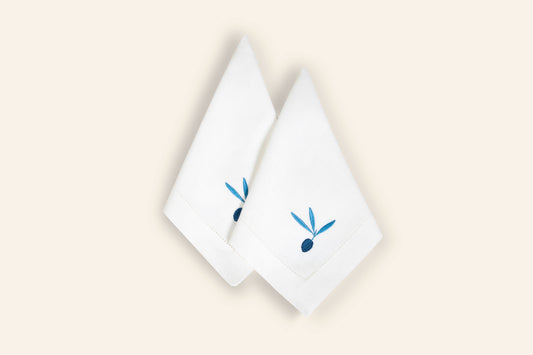 Olive blue napkins