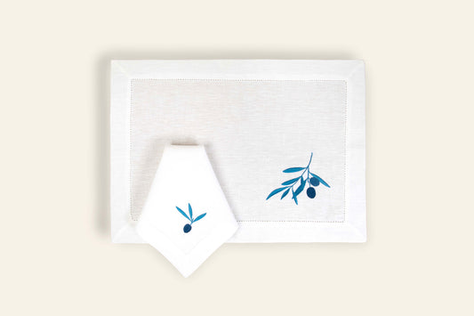 Individual Set + Olive Blue Napkin